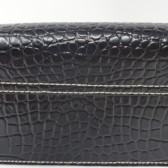 VINTAGE LIZ CLAIBORNE MINI PURSE SHOULDER BAG FAUX CROC LEATHER PINK INTERIOR - Picture 14 of 16